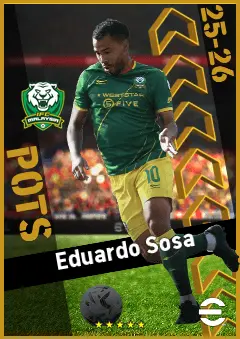 Eduardo Sosa eFootball 2026 player card, 92 OVR AMF