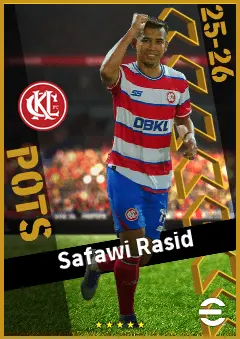 Safawi Rasid eFootball 2026 player card, 91 OVR RWF