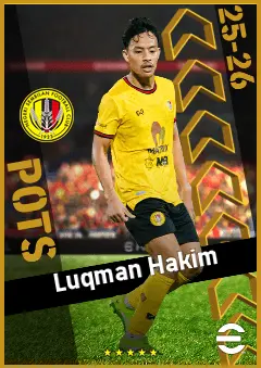 Luqman Hakim eFootball 2026 player card, 91 OVR CF
