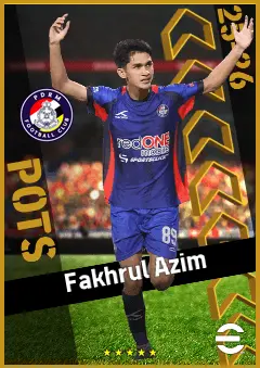 Fakhrul Azim eFootball 2026 player card, 90 OVR LWF