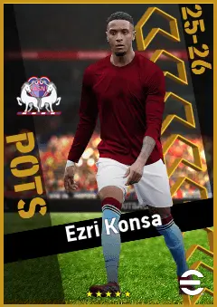 Ezri Konsa eFootball 2026 player card, 95 OVR CB