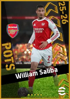 William Saliba eFootball 2026 player card, 97 OVR CB