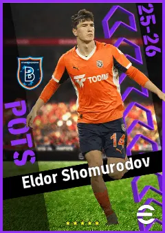 Eldor Shomurodov eFootball 2026 player card, 95 OVR AMF