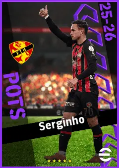 Serginho eFootball 2026 player card, 92 OVR CF