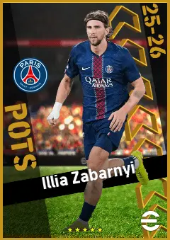 Illia Zabarnyi eFootball 2026 player card, 94 OVR CB