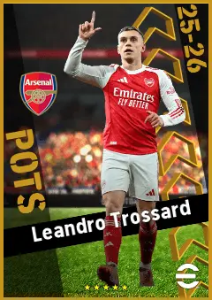 Leandro Trossard eFootball 2026 player card, 95 OVR LWF
