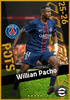 Willian Pacho eFootball 2026 player card, 95 OVR CB