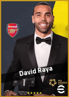 David Raya eFootball 2026 player card, 96 OVR GK