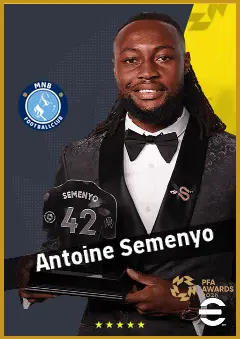 Antoine Semenyo eFootball 2026 player card, 95 OVR RWF