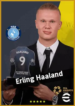 Erling Haaland eFootball 2026 player card, 97 OVR CF