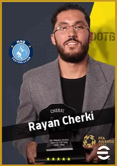 Rayan Cherki eFootball 2026 player card, 95 OVR AMF