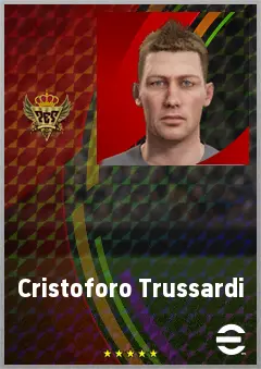 Cristoforo Trussardi eFootball 2026 player card, 74 OVR GK