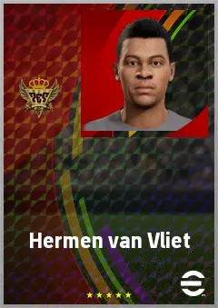Hermen van Vliet eFootball 2026 player card, 75 OVR AMF