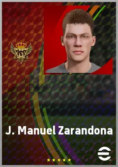 J. Manuel Zarandona eFootball 2026 player card, 76 OVR CF