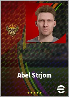 Abel Strjom eFootball 2026 player card, 73 OVR LB