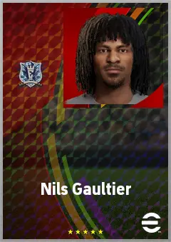 Nils Gaultier eFootball 2026 player card, 74 OVR CB