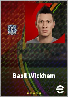 Basil Wickham eFootball 2026 player card, 75 OVR LMF