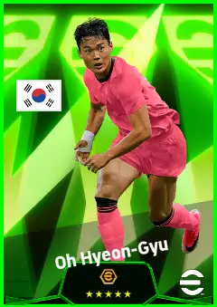 Oh Hyeon-Gyu eFootball 2026 player card, 92 OVR CF