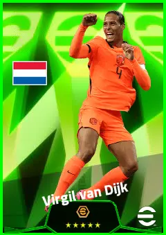 Virgil van Dijk eFootball 2026 player card, 96 OVR CB