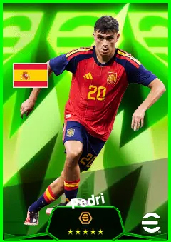 Pedri eFootball 2026 player card, 96 OVR CMF