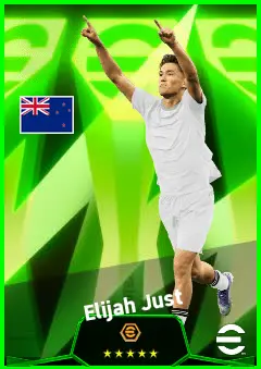Elijah Just eFootball 2026 player card, 91 OVR LMF