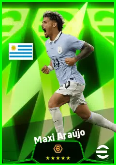 Maxi Araújo eFootball 2026 player card, 93 OVR LMF