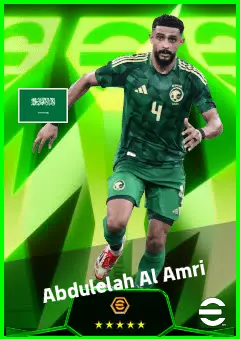 Abdulelah Al Amri eFootball 2026 player card, 92 OVR CB