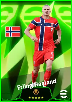 Erling Haaland eFootball 2026 player card, 97 OVR CF