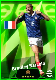 Bradley Barcola eFootball 2026 player card, 95 OVR LWF