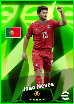 João Neves eFootball 2026 player card, 95 OVR CMF