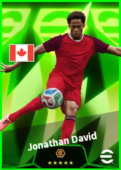Jonathan David eFootball 2026 player card, 95 OVR CF