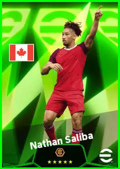 Nathan Saliba eFootball 2026 player card, 92 OVR CMF