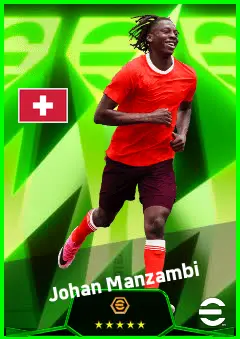 Johan Manzambi eFootball 2026 player card, 93 OVR RMF