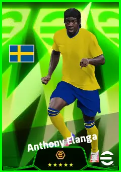 Anthony Elanga eFootball 2026 player card, 93 OVR RMF