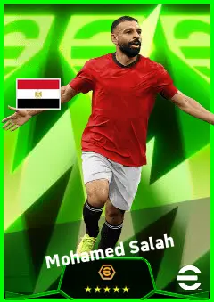 Mohamed Salah eFootball 2026 player card, 95 OVR AMF