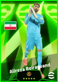 Alireza Beiranvand eFootball 2026 player card, 92 OVR GK