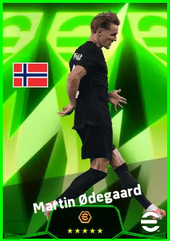 Martin Ødegaard eFootball 2026 player card, 95 OVR AMF
