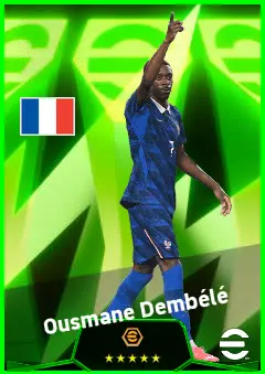 Ousmane Dembélé eFootball 2026 player card, 96 OVR RWF
