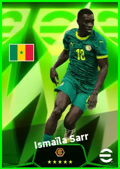 Ismaïla Sarr eFootball 2026 player card, 93 OVR RMF
