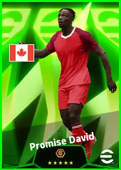Promise David eFootball 2026 player card, 92 OVR CF