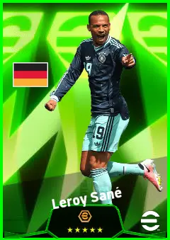 Leroy Sané eFootball 2026 player card, 94 OVR RWF