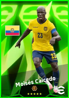 Moisés Caicedo eFootball 2026 player card, 96 OVR DMF