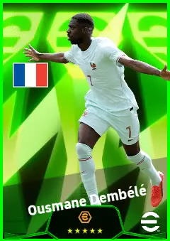 Ousmane Dembélé eFootball 2026 player card, 96 OVR RWF