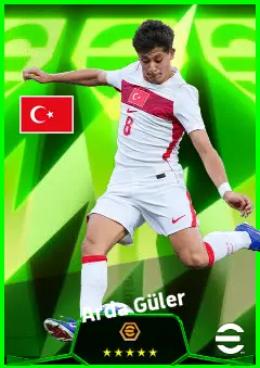 Arda Güler eFootball 2026 player card, 95 OVR AMF