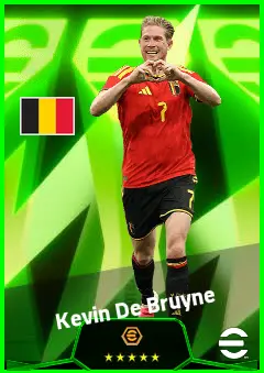 Kevin De Bruyne eFootball 2026 player card, 95 OVR AMF