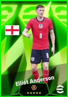 Elliot Anderson eFootball 2026 player card, 95 OVR DMF