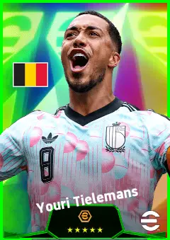 Youri Tielemans eFootball 2026 player card, 94 OVR CMF