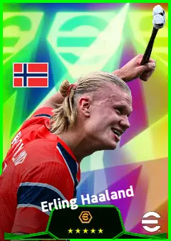 Erling Haaland eFootball 2026 player card, 97 OVR CF