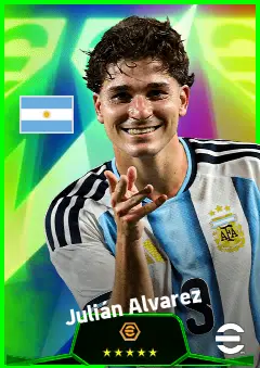 Julián Alvarez eFootball 2026 player card, 95 OVR CF