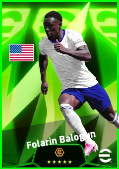 Folarin Balogun eFootball 2026 player card, 93 OVR CF